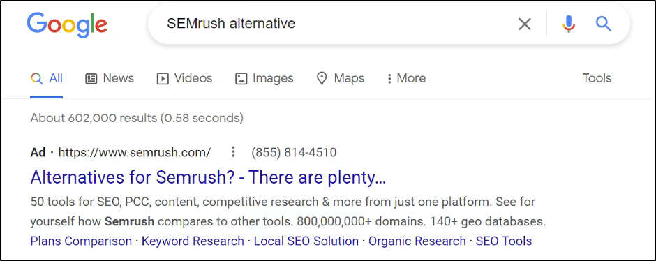 Semrush's Competitive Keyword Targeting