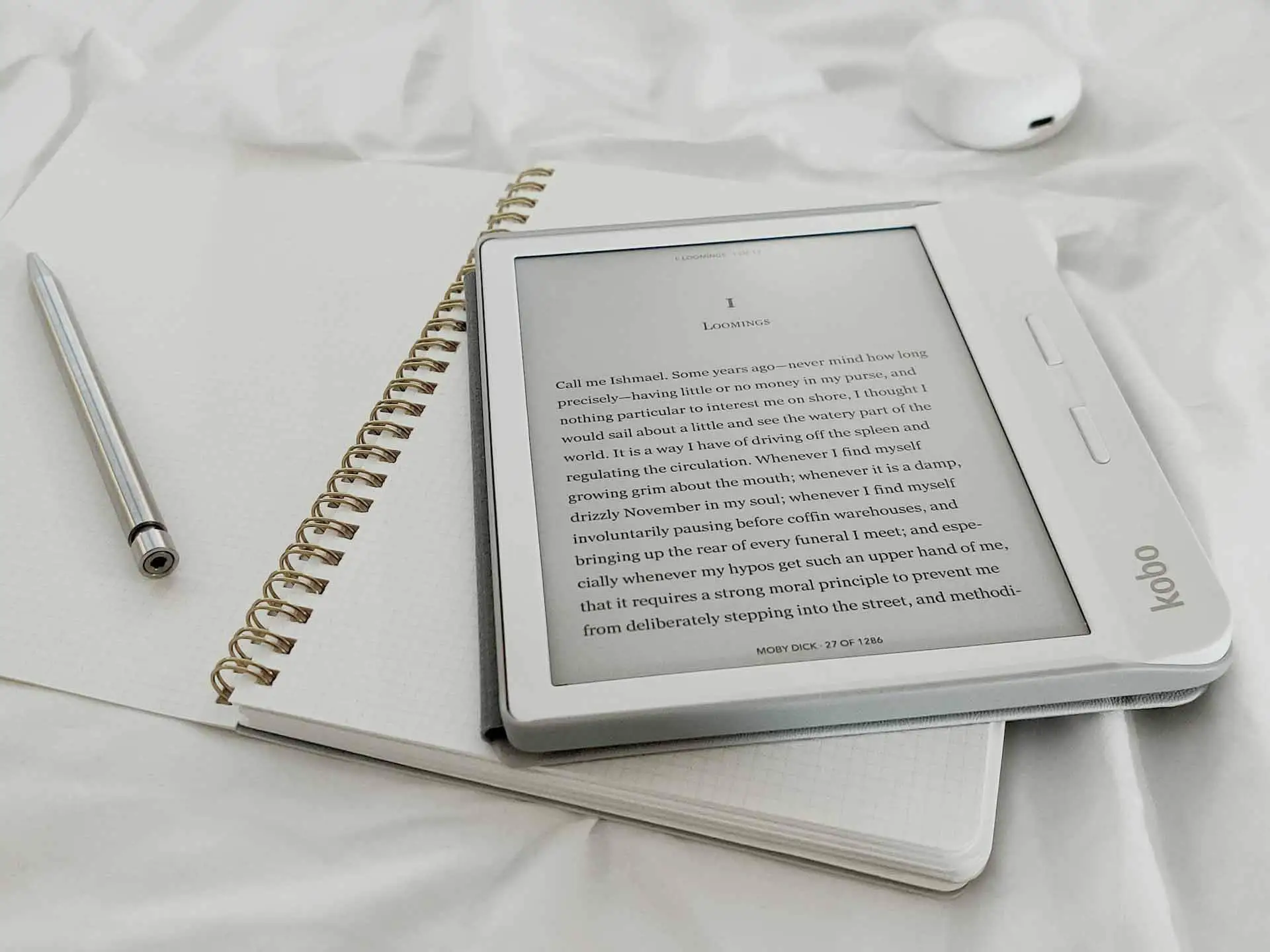 Table screen showing a page of ebook written by an agency of ghostwriting services.
