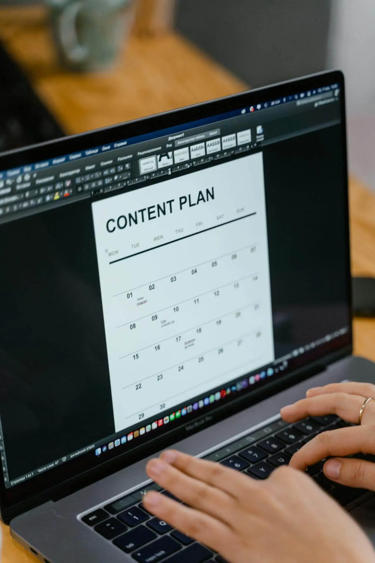 Business Owner Reviewing Content Calendar

