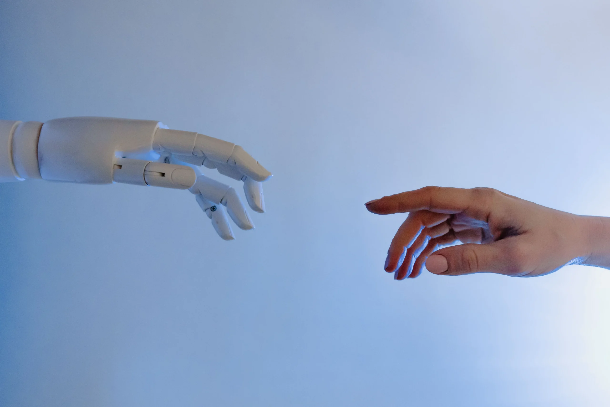 Human and AI collaboration representing the future of AI content operations and marketing workflows