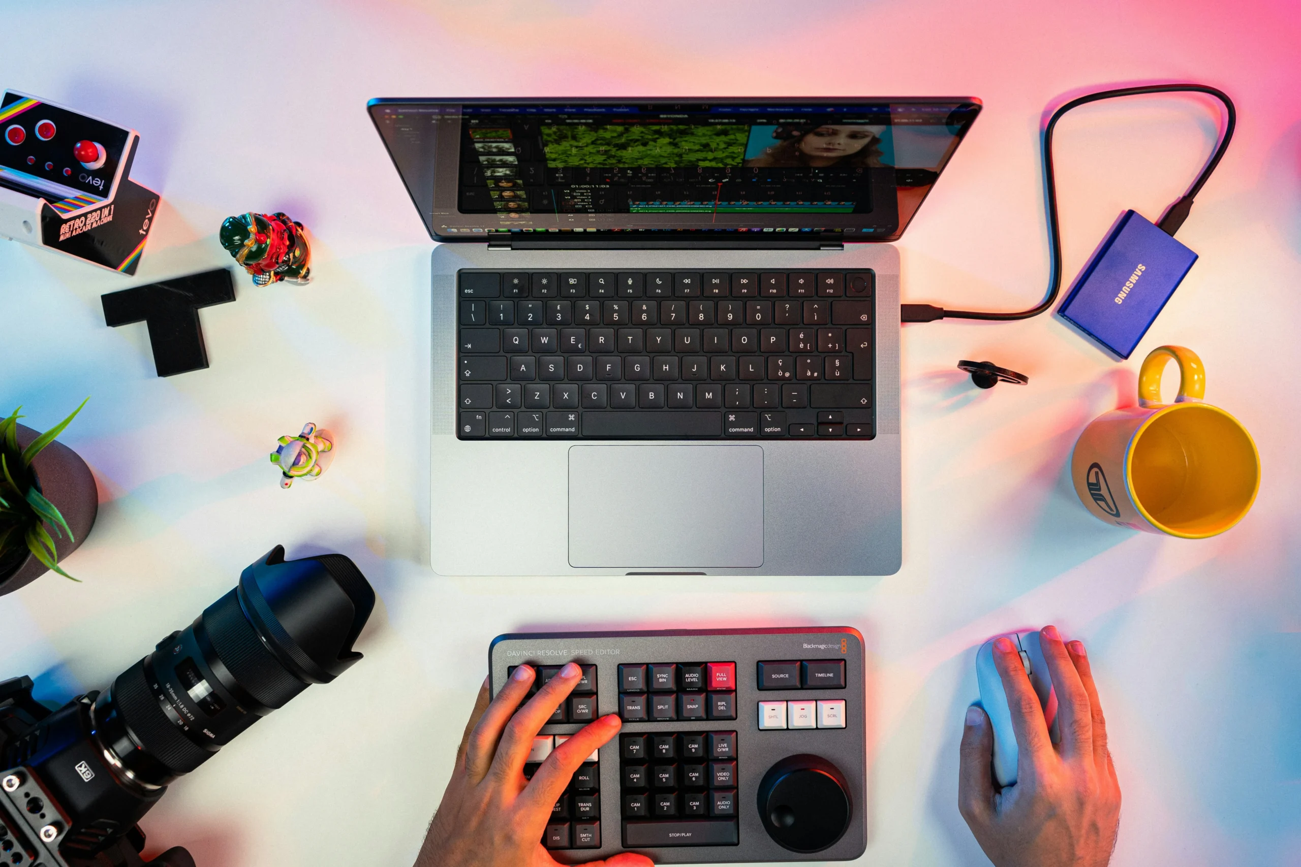 AI-powered content operations workflow with a creative marketing workspace and editing tools